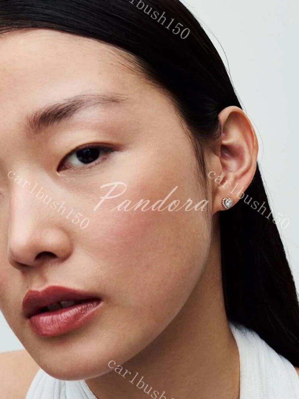 Pandora Sparkling Elevated Heart Stud Earrings